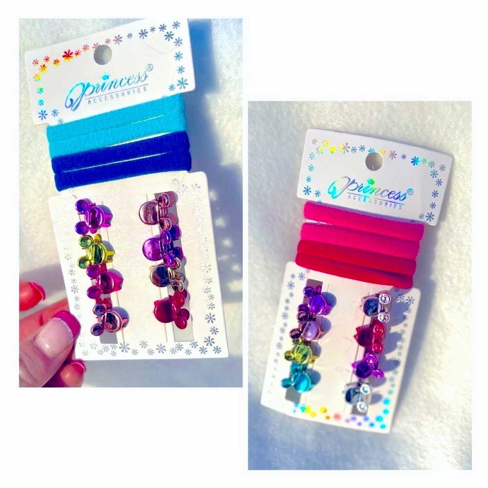 Mickey Mouse Ponytail Holders & Clips       (2 Sets)